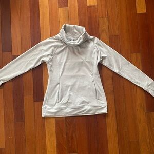 Women's Ivory large Cowl Neck Sweatshirt cowl neck pockets thumbhole